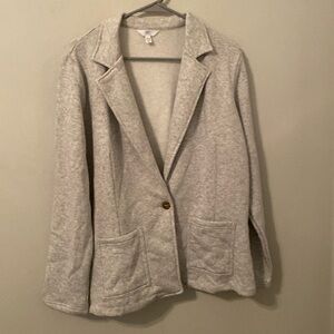Time and Tru Grey French Terry Blazer [Size: L]